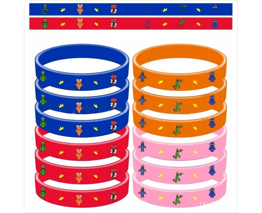 Rainbow Friends Wristbands Party Bracelets Birthday Favours Lolly Bag Filler 12PC