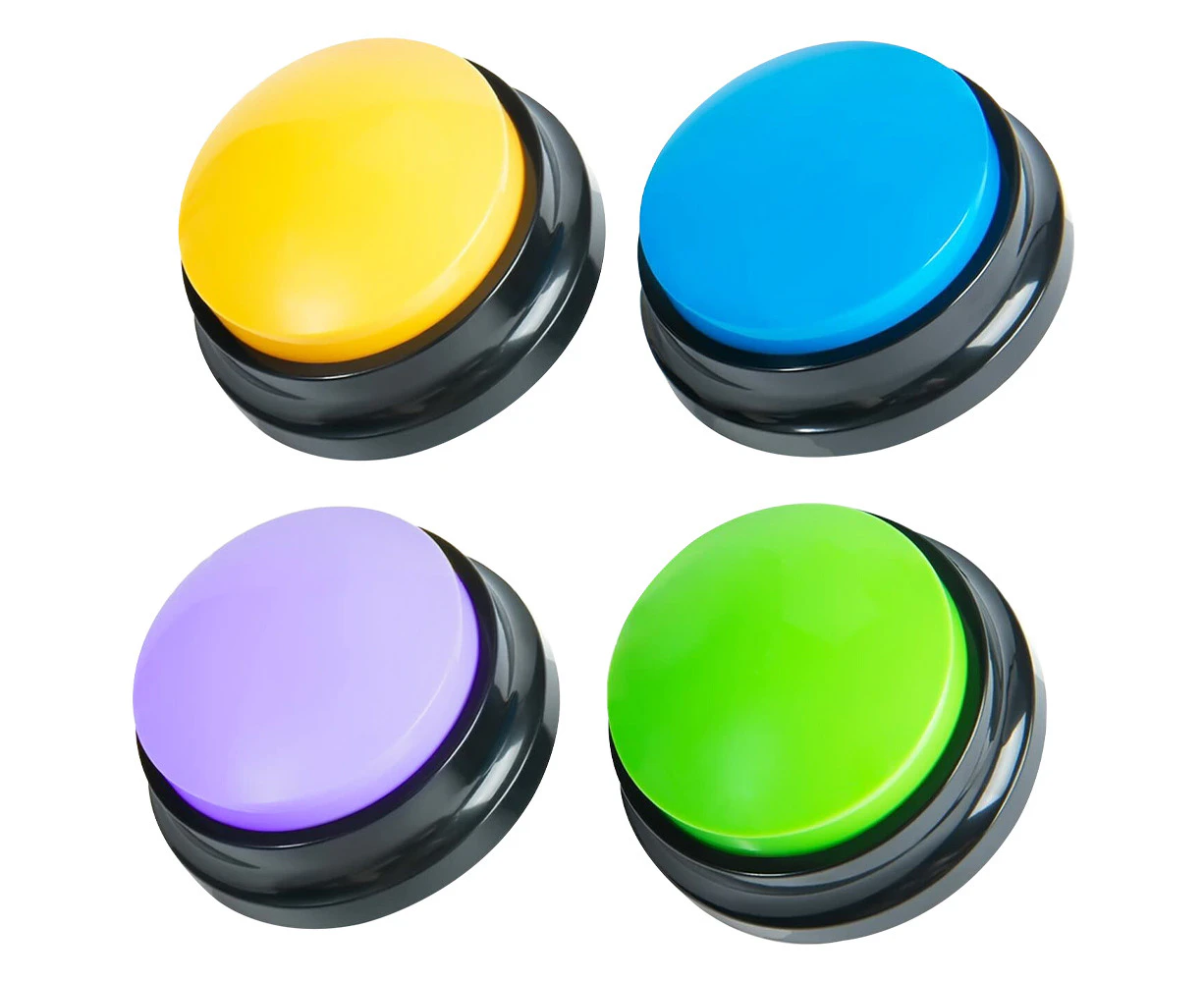 4 PCS Talking Pet Recordable Speaking Buttons Dog Training Communication Toy