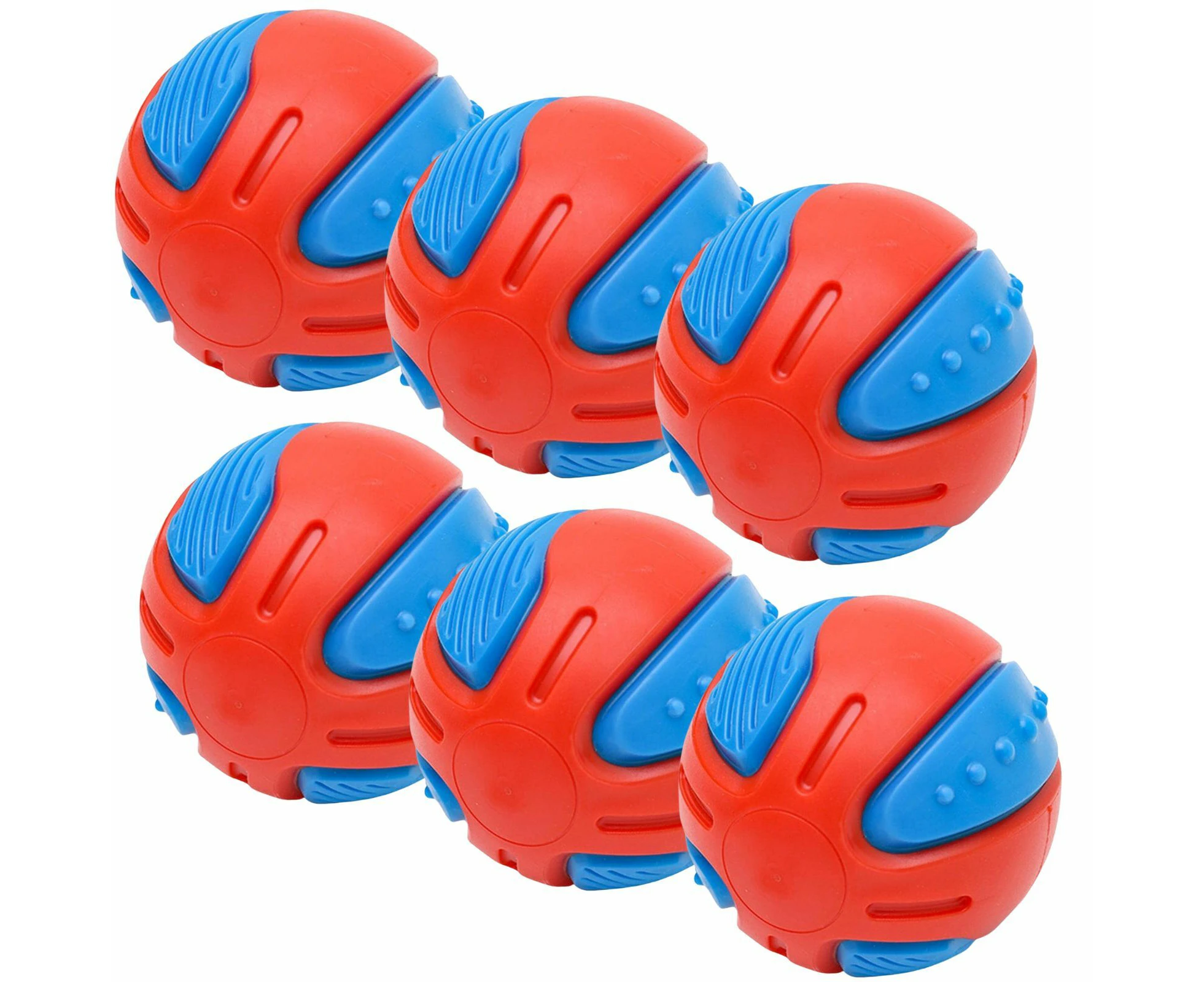 6x Dog Squeaky Ball Fun Training Indestructible Tooth Cleaning Puppy 8cm