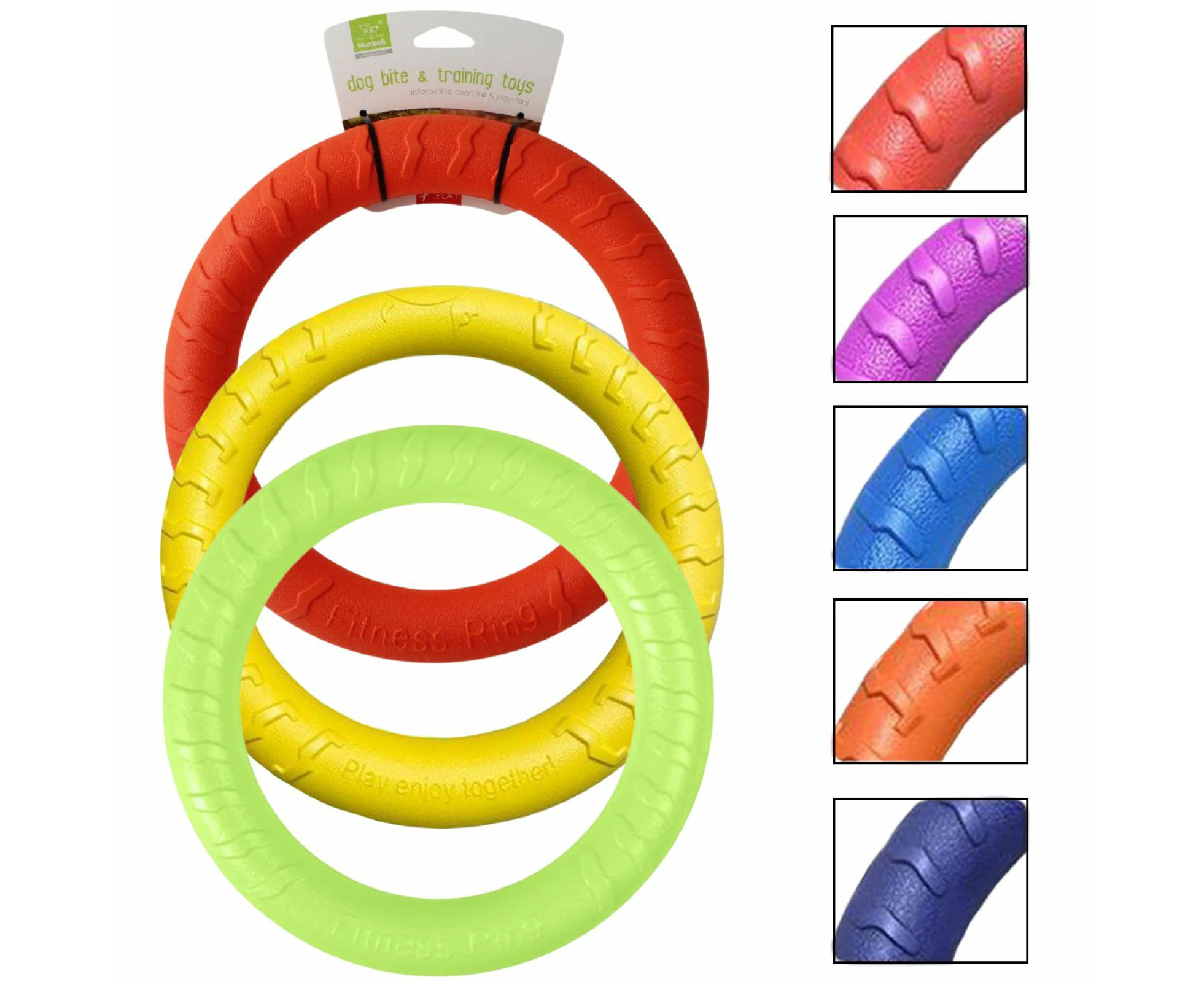 3x Medium 20cm Lightweight Dog Toy Chew Floating Training Ring for Chewers Pet