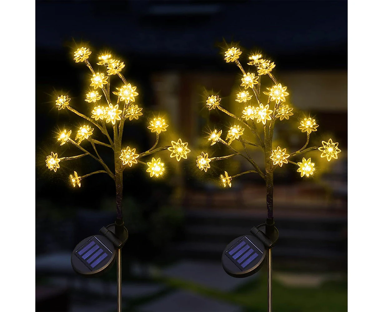 Solar Flowers Lights Decorative, 2Pack Fairy Lights Pathway Walkway Patio Yard Landscape Decoration Christmas Garden Decor, Height 66cm