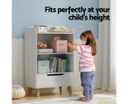 Keezi Kids Bookshelf 3 Tiers Storage Children Bookcase Toys Organiser Drawer