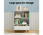 Keezi Kids Bookshelf 3 Tiers Storage Children Bookcase Toys Organiser Drawer