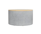 Artiss Storage Ottoman Blanket Box 60cm Linen Round Grey