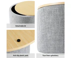 Artiss Storage Ottoman Blanket Box 60cm Linen Round Grey