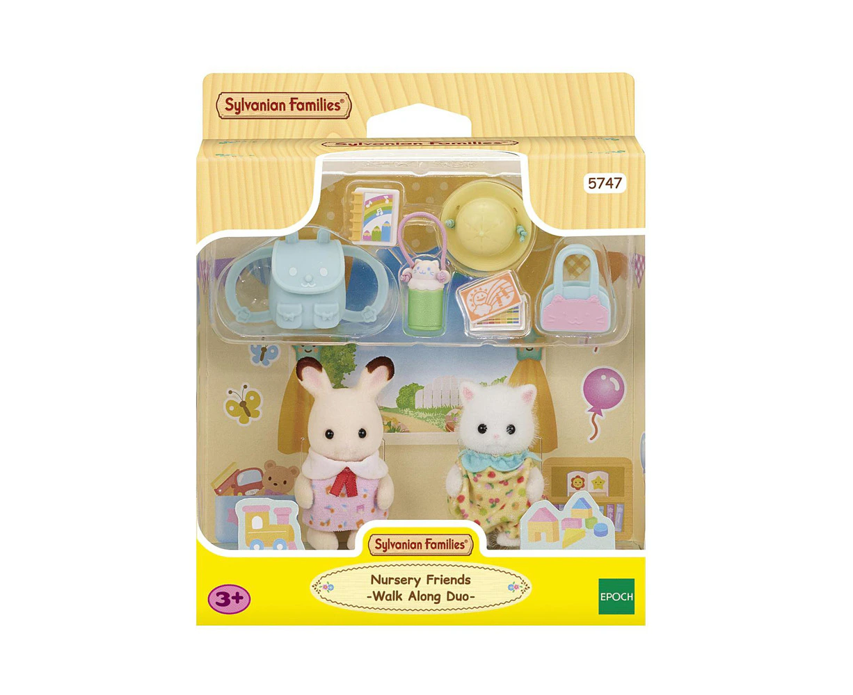 9pc Sylvanian Families Nursery Friends Walk Along Duo Kids Miniature Toy Set 3y+