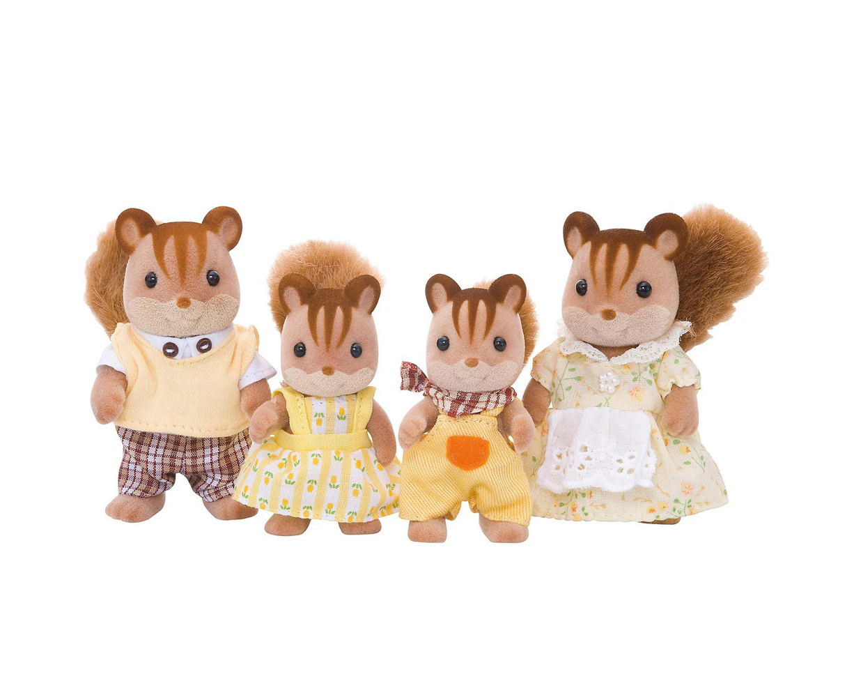 4pc Sylvanian Families Walnut Squirrel Family Kids Miniature Collectible Toy 3y+