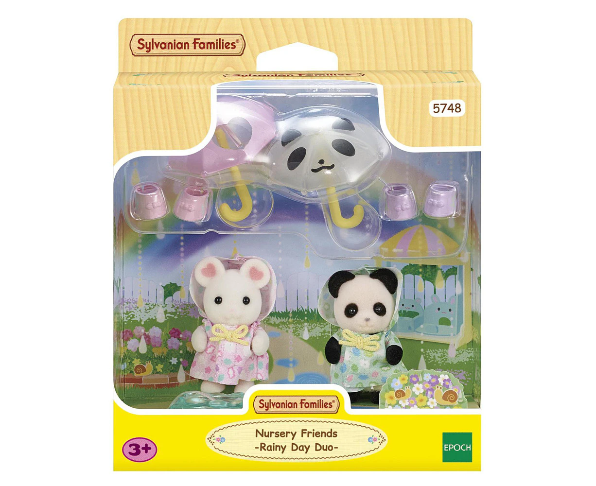 9pc Sylvanian Families Nursery Friends Rainy Day Duo Kids Miniature Toy Set 3y+