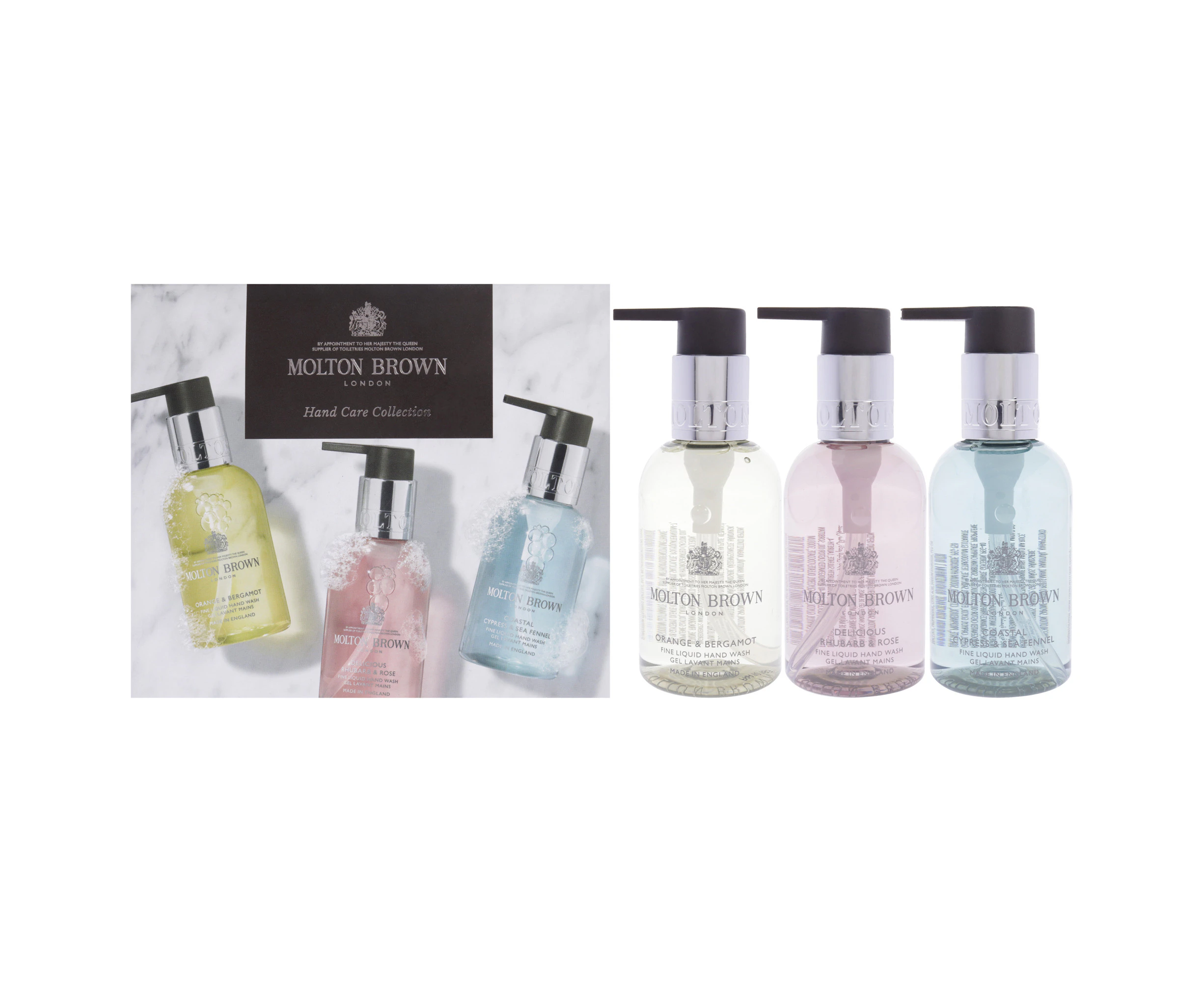 Floral and Aromatic Hand Care Collection Set by Molton Brown for Unisex - 3 Pc 3.3oz Orange and Bergamot Hand Wash