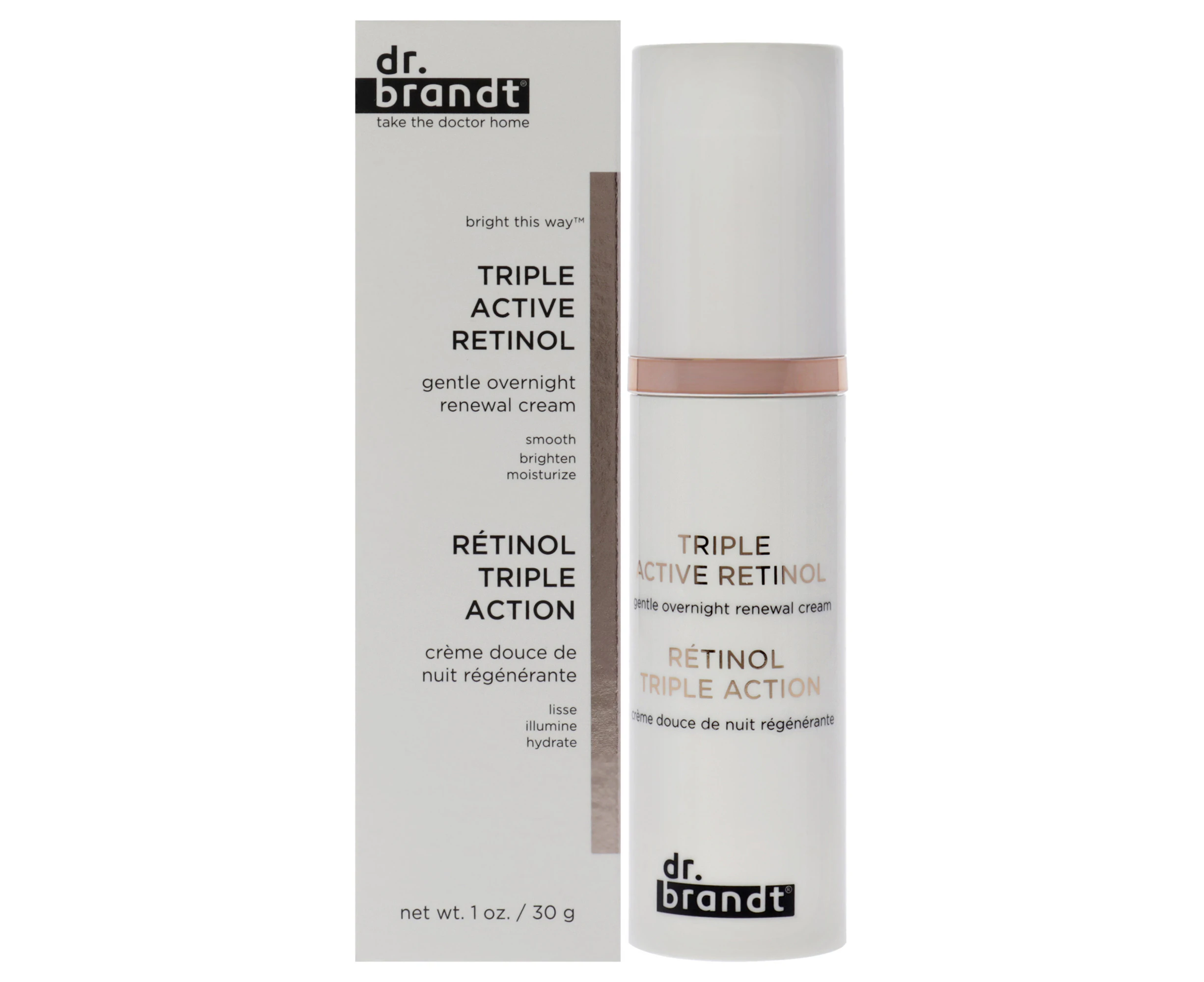 Dr. Brandt Triple Active Retinol Gentle Overnight Renewal Cream For Women 1 oz Cream