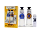 Shea Travel Must Haves Set by LOccitane for Unisex - 3 Pc 1oz Shea Dry Skin Hand Cream, 1oz Shea Dry Skin Foot Cream, 0.15oz Shea Butter Ultra Rich LipBalm