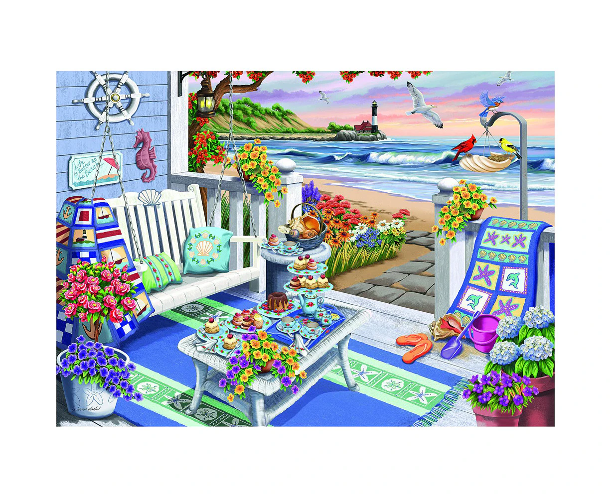 300pc Ravensburger Seaside Sunshine Themed Family Jigsaw Puzzle Pieces