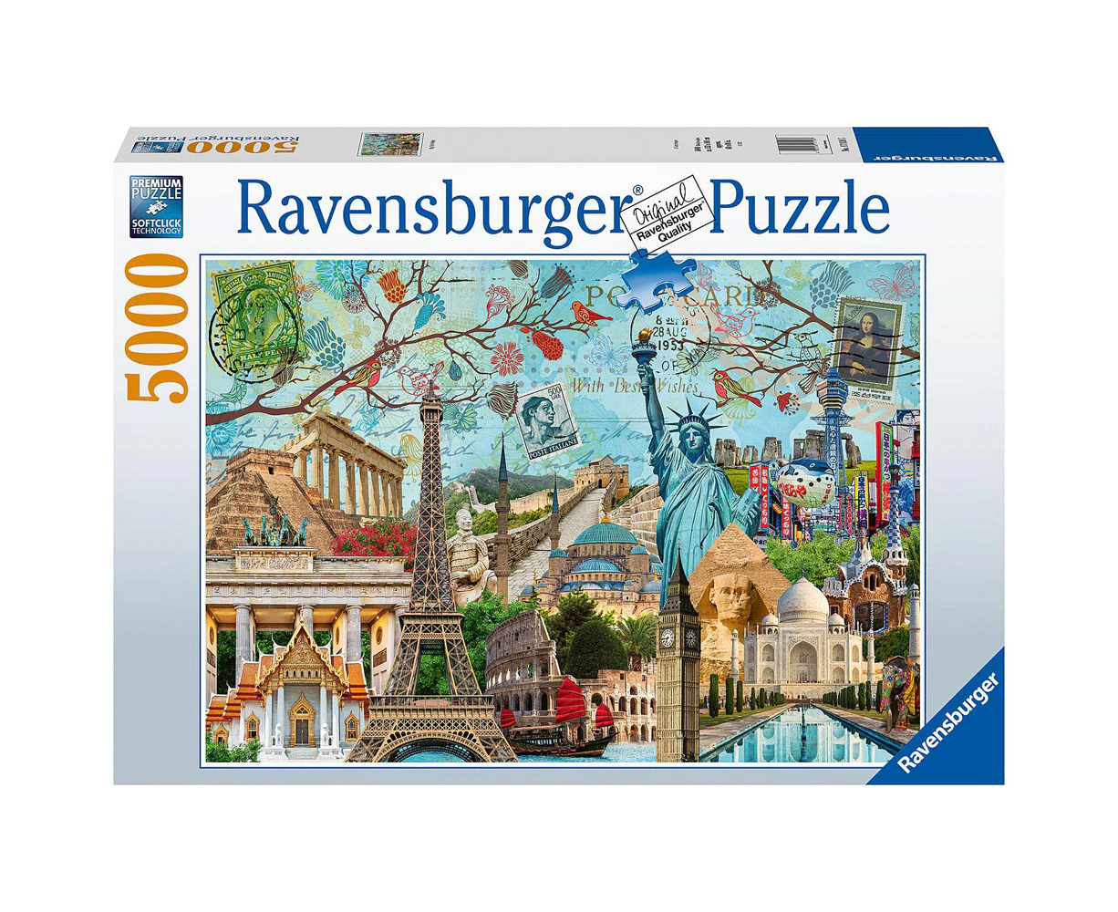 5000pc Ravensburger Big City Collage Themed Family Jigsaw Puzzle Pieces