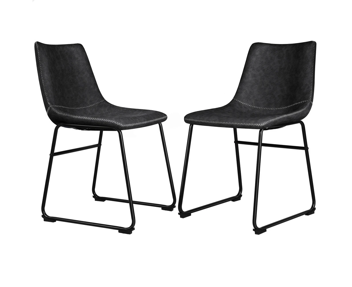 ALFORDSON Dining Chairs Set of 2 PU Leather Black