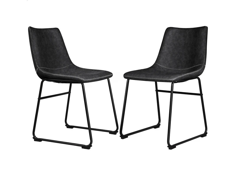 ALFORDSON Dining Chairs Set of 2 PU Leather Black