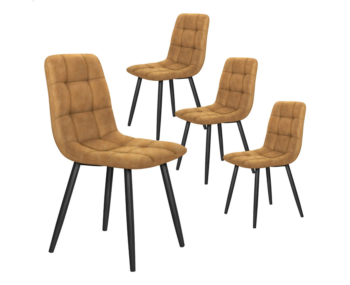 ALFORDSON Dining Chair Set of 4 Kitchen Lounge Cafe Seat Brown