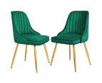 ALFORDSON Dining Chairs Set of 2 Velvet Green