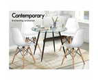 ALFORDSON Dining Chairs Set of 4 Steel Wooden White