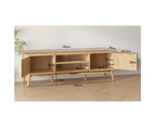 ALFORDSON Entertainment Unit 160cm Rattan TV Stand Oak