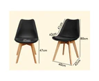 ALFORDSON Dining Chairs Set of 4 Wooden PU Leather Black