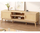 ALFORDSON Entertainment Unit 160cm Rattan TV Stand Oak