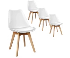 ALFORDSON Dining Chairs Set of 4 Wooden PU Leather White