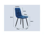 ALFORDSON Dining Chair Set of 4 Kitchen Lounge Cafe Velvet Blue