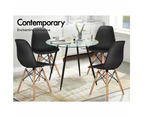 ALFORDSON Dining Chairs Set of 4 Steel Wooden Black