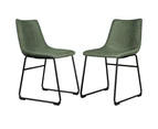 ALFORDSON Dining Chairs Set of 2 PU Leather Green