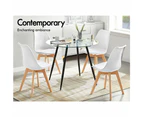 ALFORDSON Dining Chairs Set of 4 Wooden PU Leather White