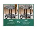 ALFORDSON Side Table Sofa End Bedside Nightstand Round Marble Shelf Grey