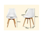 ALFORDSON Dining Chairs Set of 4 Wooden PU Leather White