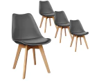 ALFORDSON Dining Chairs Set of 4 Wooden PU Leather Grey