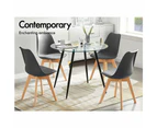 ALFORDSON Dining Chairs Set of 4 Wooden PU Leather Grey