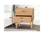 ALFORDSON Bedside Table Nightstand Side Table Rattan Oak