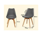 ALFORDSON Dining Chairs Set of 4 Wooden PU Leather Grey