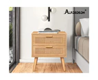 ALFORDSON Bedside Table Nightstand Side Table Rattan Oak