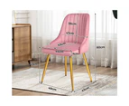 ALFORDSON Dining Chairs Set of 2 Velvet Pink