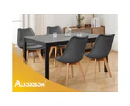 ALFORDSON Dining Chairs Set of 4 Wooden PU Leather Grey