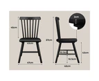 ALFORDSON Dining Chairs Set of 2 Solid Wood Black