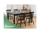 ALFORDSON Dining Chairs Set of 2 Solid Wood Black