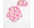 Target Baby Unitard Swim Set with Hat 2 Piece