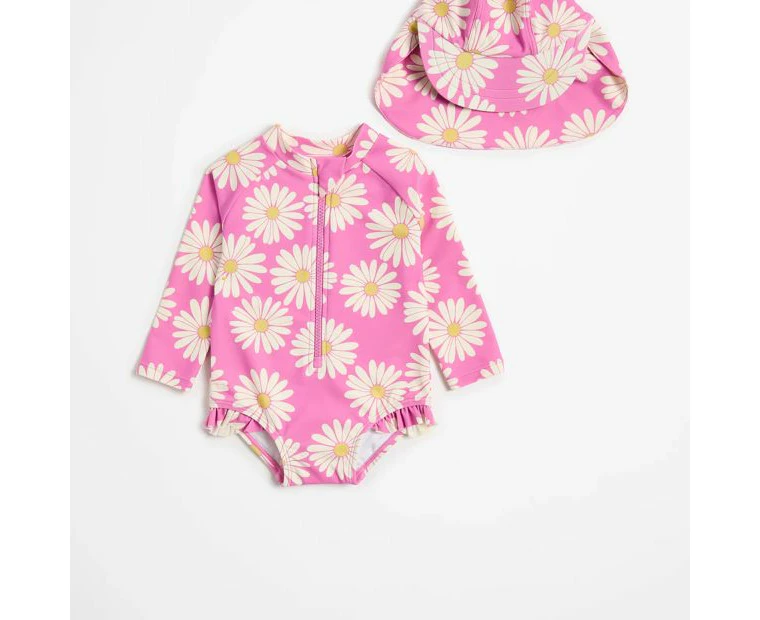 Target Baby Unitard Swim Set with Hat 2 Piece