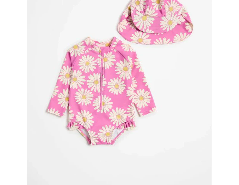 Target Baby Unitard Swim Set with Hat 2 Piece