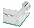 Bathroom Shelf - Wall Mounted, Tempered Glass and Aluminum, Width 40 cm, Mounting Hardware Included, Silver - Bathroom Shelf