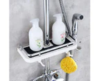 Plastic shower shelf Bathroom shelf Shower holder basket, can be assembled without drilling Suitable for all diameters 19-25 mm