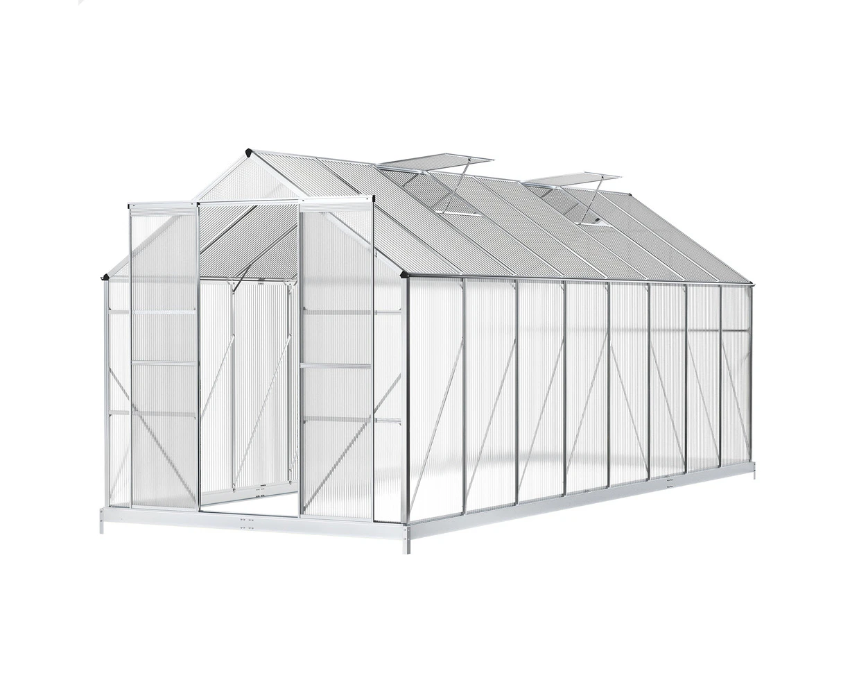 ALFORDSON Greenhouse Garden Shed Aluminium Polycarbonate 5.1x2.4x2.1M