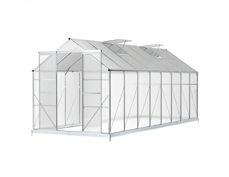 ALFORDSON Greenhouse Garden Shed Aluminium Polycarbonate 5.1x2.4x2.1M