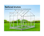 ALFORDSON Greenhouse Garden Shed Aluminium Polycarbonate 2.5x1.9x1.8M