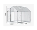 ALFORDSON Greenhouse Garden Shed Aluminium Polycarbonate 2.5x1.9x1.8M